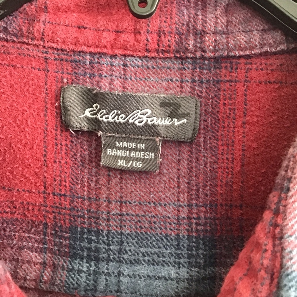 Eddie Bauer Mens Size XL Long Sleeve Button Front Plaid Flannel Shirt - Picture 2 of 6